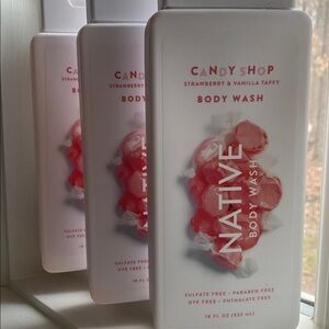 Native Candy Shop Strawberry & Vanilla taffy body wash trio